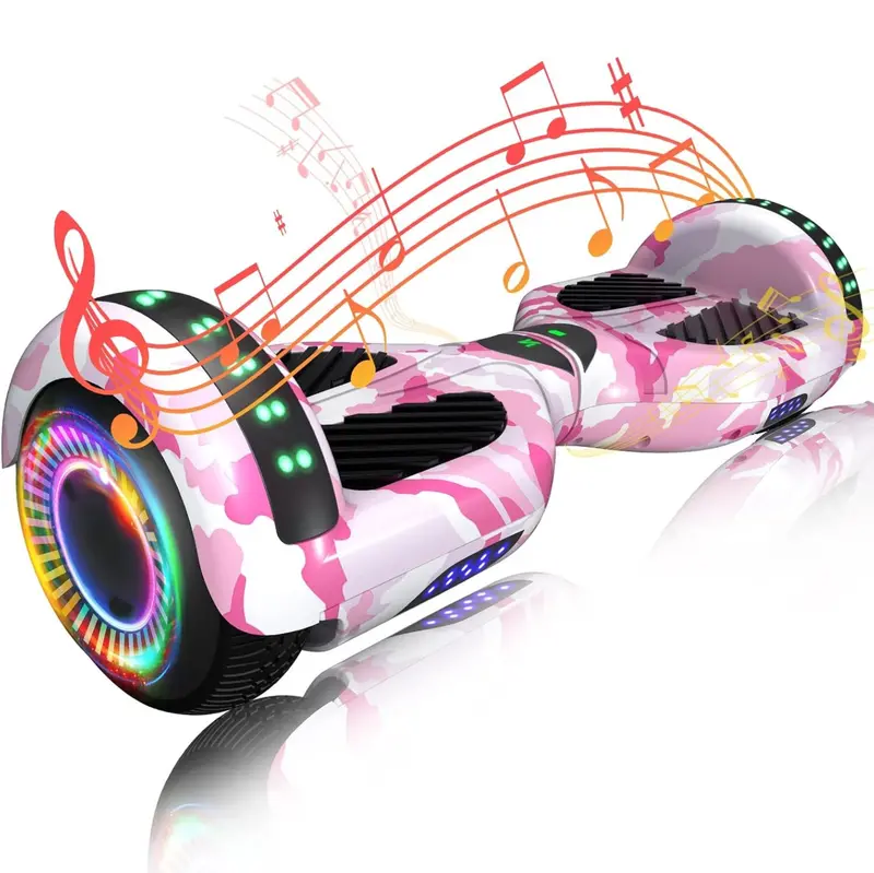Smart Hoverboard with Dual 250W Motors, Bluetooth App Integration & RGB Lighting