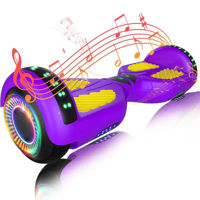 Smart Hoverboard with Dual 250W Motors, Bluetooth App Integration & RGB Lighting