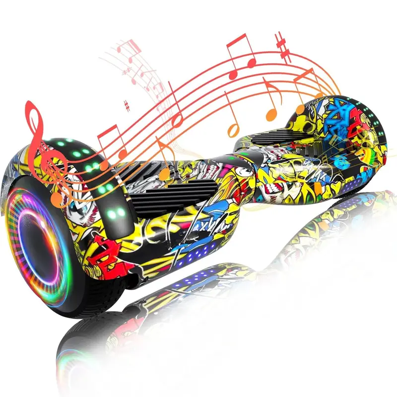 Smart Hoverboard with Dual 250W Motors, Bluetooth App Integration & RGB Lighting