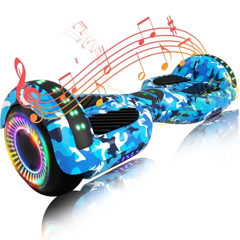 Smart Hoverboard with Dual 250W Motors, Bluetooth App Integration & RGB Lighting