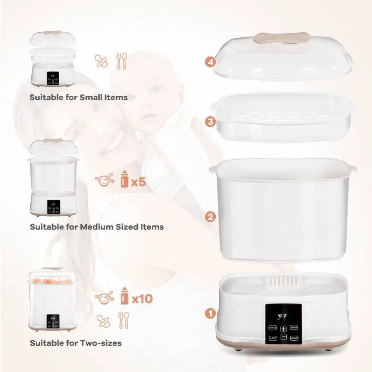 Smart LED-Controlled 3-in-1 Baby Bottle Sterilizer and Dryer