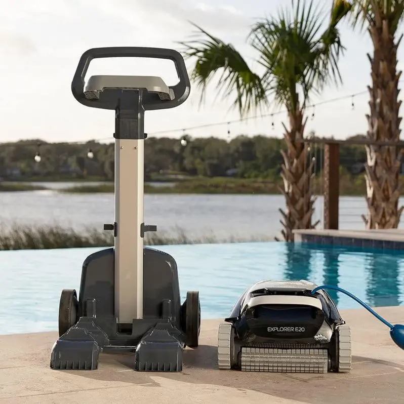 Smart Robotic Pool Cleaner for In-Ground & Above-Ground Pools – Top-Loading Filter + Scrubbing Brush, Up to 30 ft Coverage