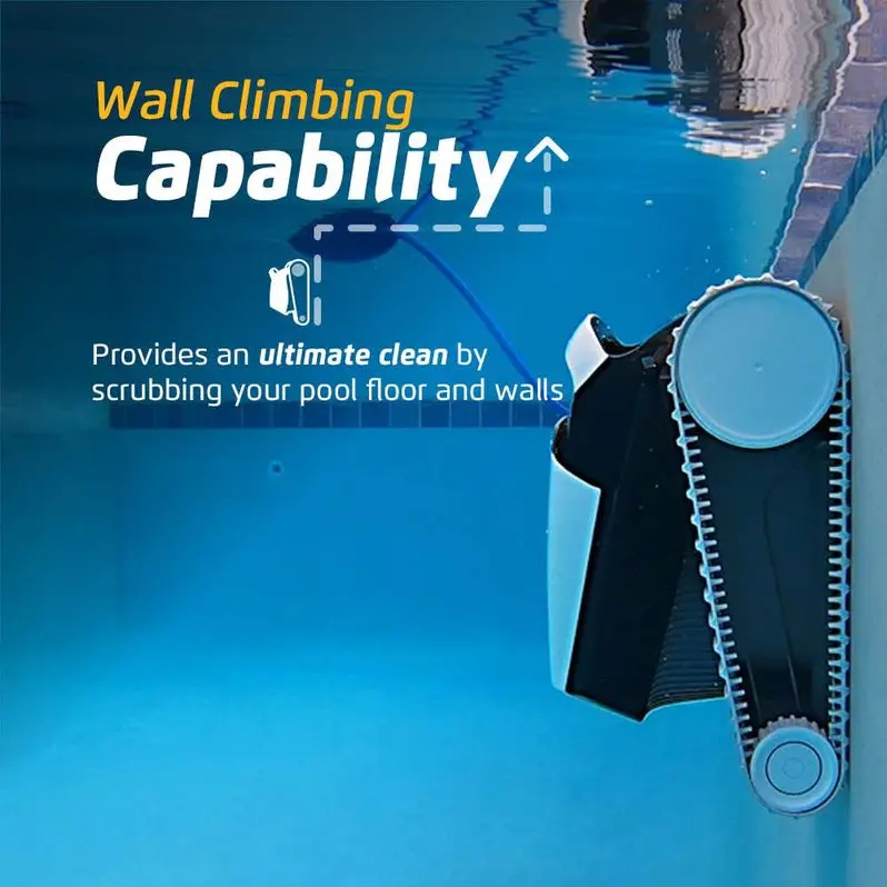 Smart Robotic Pool Cleaner for In-Ground & Above-Ground Pools – Top-Loading Filter + Scrubbing Brush, Up to 30 ft Coverage