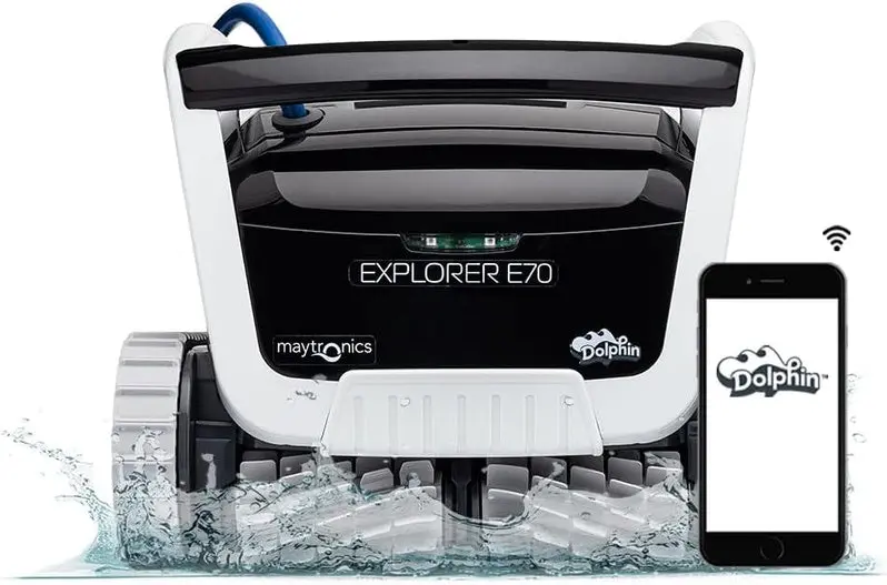 Smart Robotic Pool Cleaner for In-Ground & Above-Ground Pools – Top-Loading Filter + Scrubbing Brush, Up to 30 ft Coverage