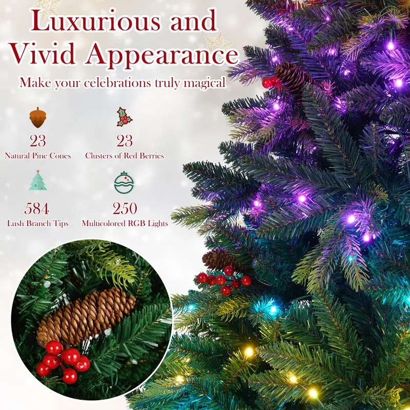 Smart Wi-Fi Christmas Tree – APP-Controlled RGB Lights and Remote Operation