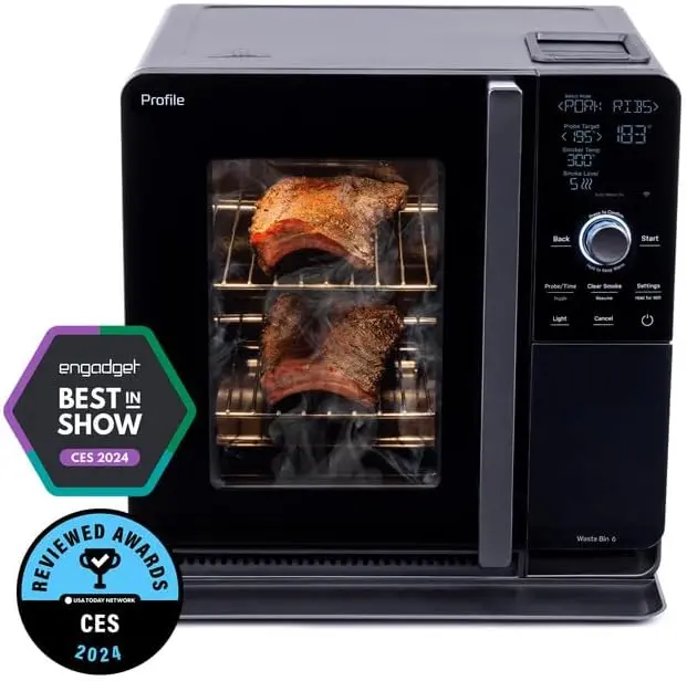 Smart WiFi Pellet Smoker for Countertops – Active Smoke Filtration, 5 Smoke Intensity Levels