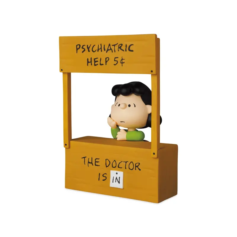 Snoopy & Peanuts Collectible Statue – ‘Psychiatric Help’ Lucy Figurine Inspired by Classic Comic Strip