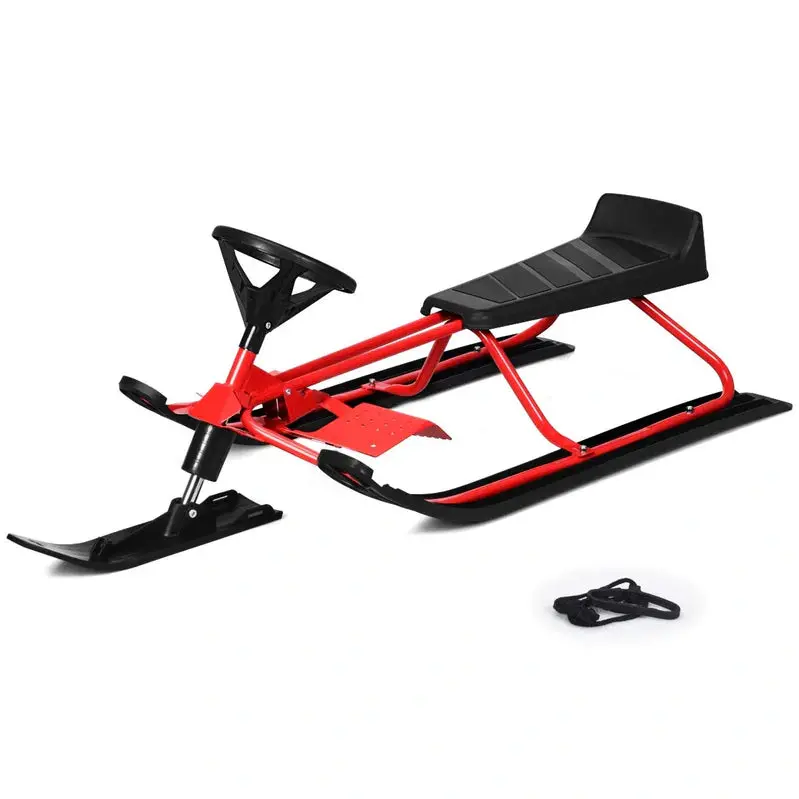 Snow Racer Sled with Dual Brake Control – Stable Slider Board, All-Terrain Gliding Design