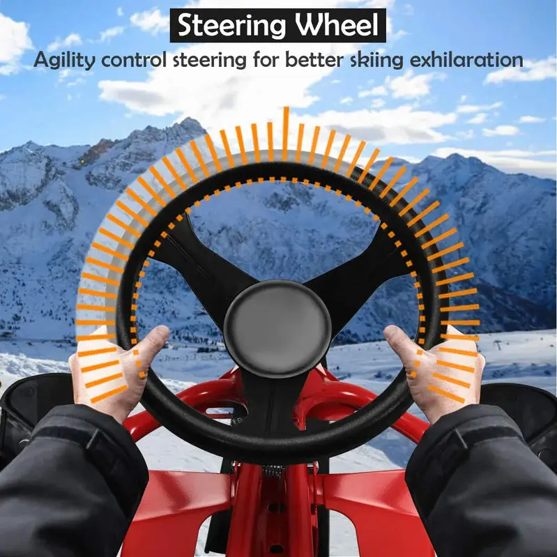 Snow Racer Sled with Dual Brake Control – Stable Slider Board, All-Terrain Gliding Design