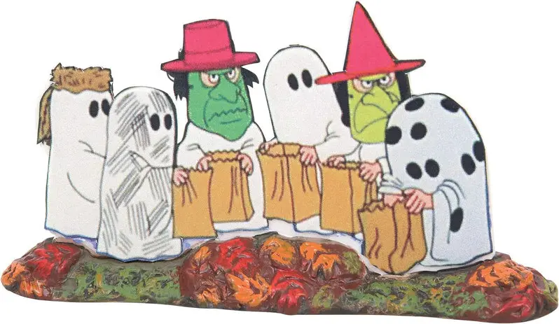 Snow Village Trick-or-Treat Lane Miniature Display – Peanut House Set