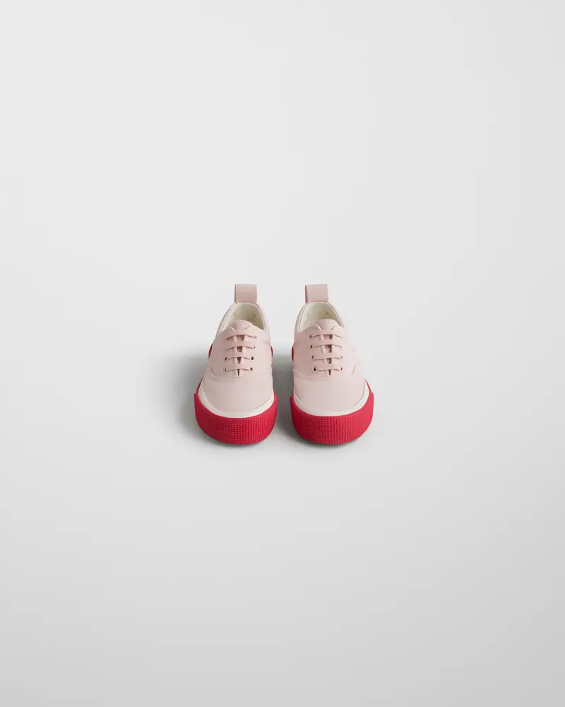 Soft Pink Canvas Lace-Up Plimsole Sneakers 2