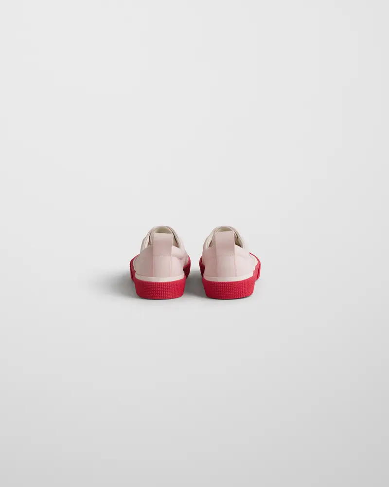 Soft Pink Canvas Lace-Up Plimsole Sneakers