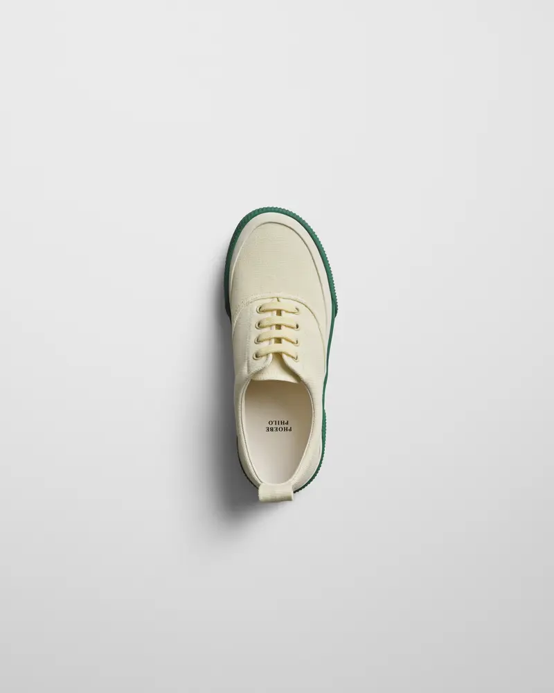 Soft Yellow Canvas Lace-Up Plimsole Sneakers