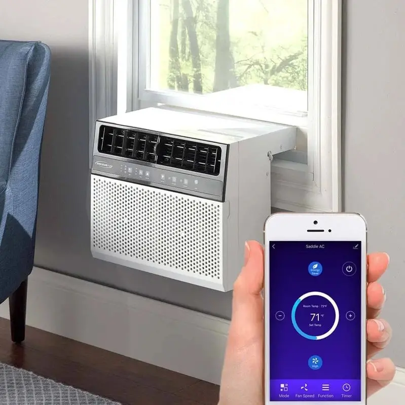 Soleus Air 8,000 BTU WiFi-Enabled Hybrid Window AC Unit – Saddle-Mount Design for Easy Installation
