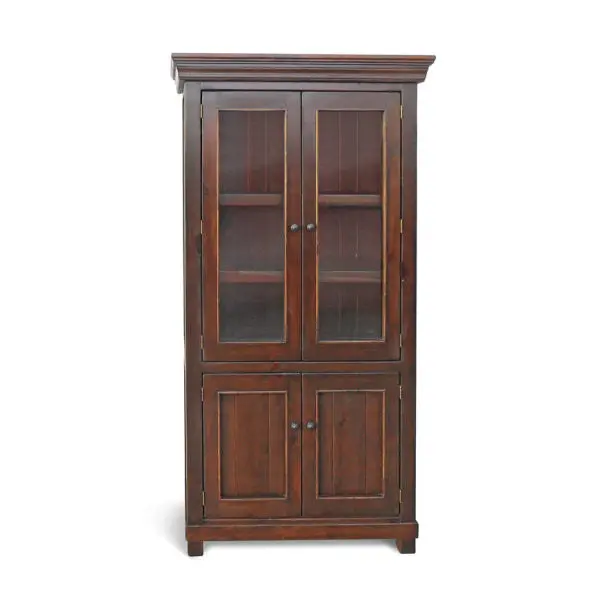 Sonoma Modern Open-Display Cabinet – Combines Visible Shelving with Concealed Cabinet Storage