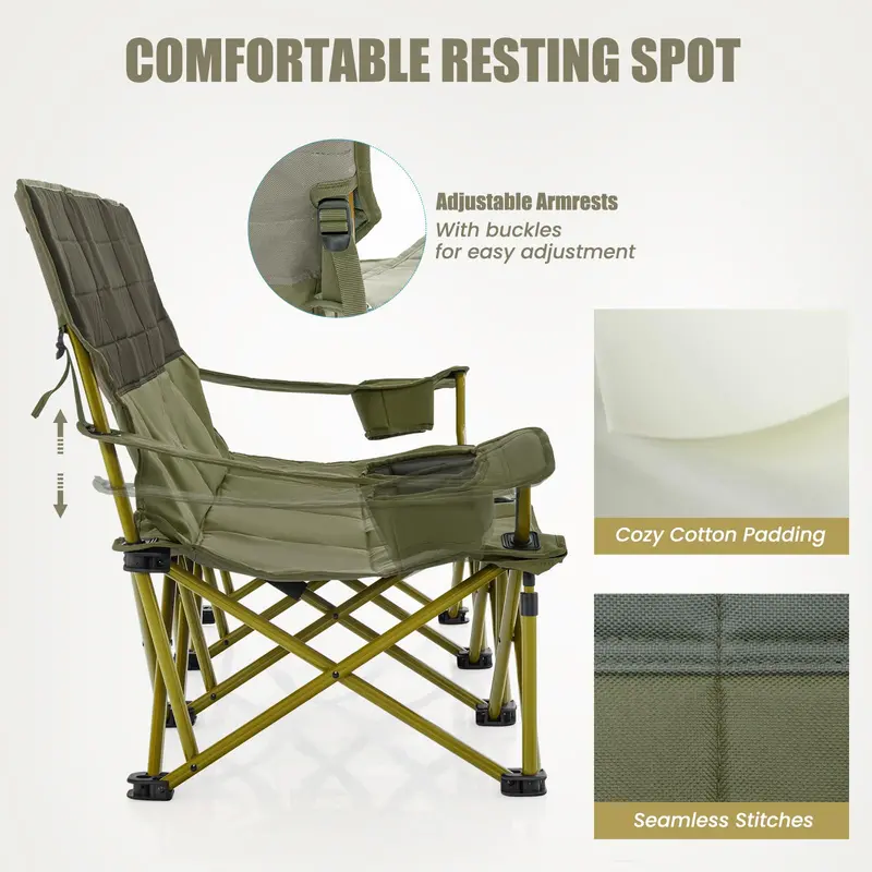 Spacious Three-Person Folding Camping Lounger — Extra-Wide Outdoor Seating Solution