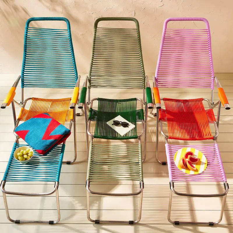 Spaghetti Sage Green Outdoor Lounge Chair – Weather-Resistant Seating