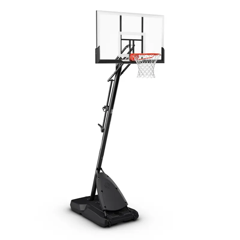 Spalding 54" Portable Basketball System with Shatterproof Polycarbonate Backboard and Adjustable ExactaHeight Mechanism