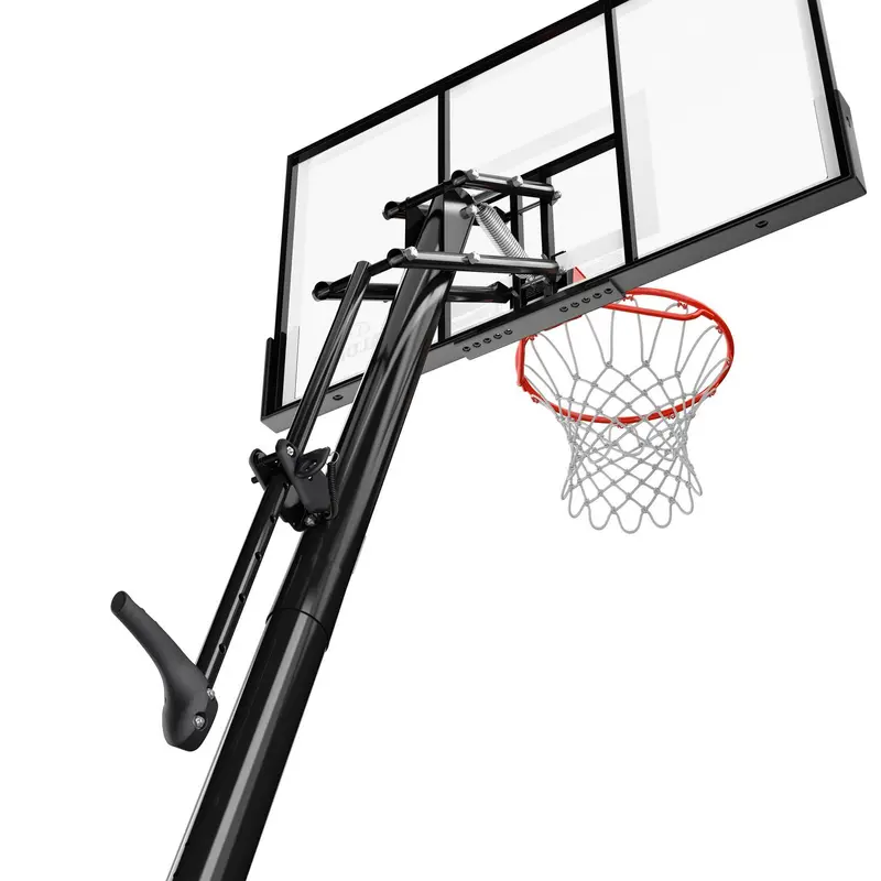 Spalding 54" Portable Basketball System with Shatterproof Polycarbonate Backboard and Adjustable ExactaHeight Mechanism