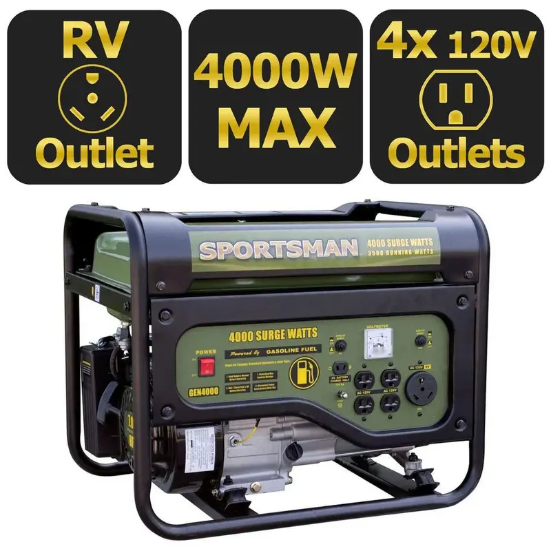 Sportsman 4000W Portable Gas Generator Featuring Electric Start and Reliable Dual-Fuel Capability