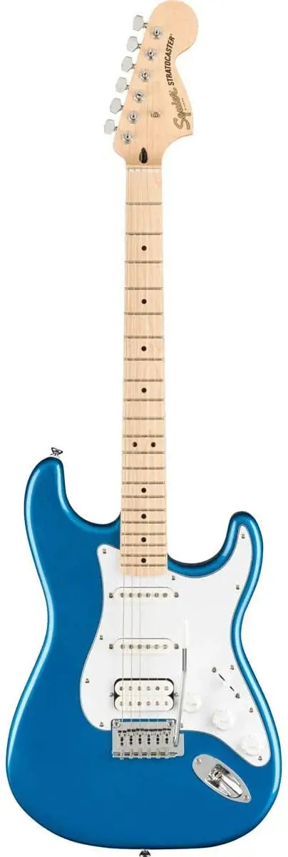Squier Affinity Stratocaster HSS Guitar Bundle – Lake Placid Blue, Maple Fretboard & Starter Accessories