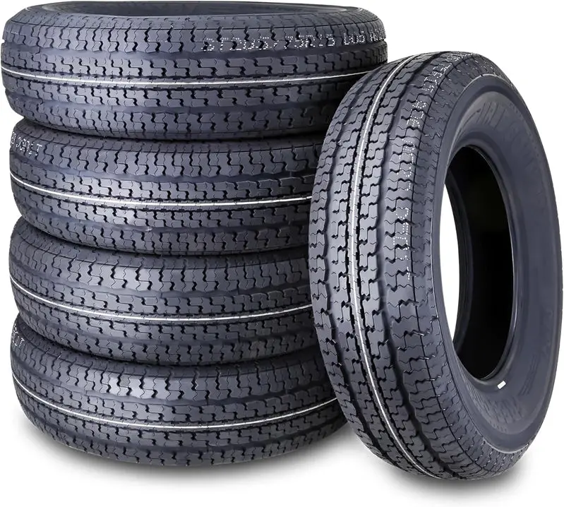 ST205/75R15 Heavy-Duty Trailer Tire Bundle (4-Pack) – Load Range E, 10-Ply with Scuff-Resistant Sidewalls