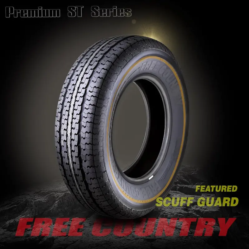 ST205/75R15 Heavy-Duty Trailer Tire Bundle (4-Pack) – Load Range E, 10-Ply with Scuff-Resistant Sidewalls