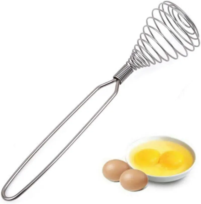 Stainless Steel Coil Whisk – Spring-Style Hand Whisk for Cream, Eggs, Sauces, and Light Batters
