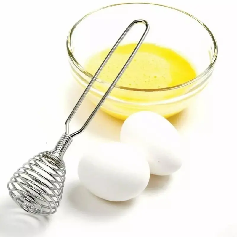 Stainless Steel Coil Whisk – Spring-Style Hand Whisk for Cream, Eggs, Sauces, and Light Batters