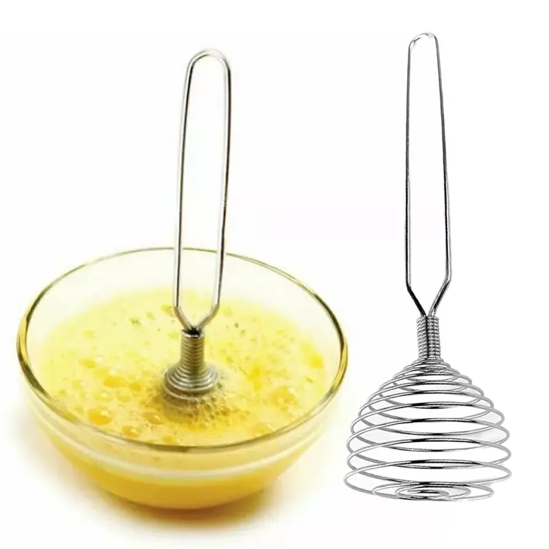 Stainless Steel Coil Whisk – Spring-Style Hand Whisk for Cream, Eggs, Sauces, and Light Batters