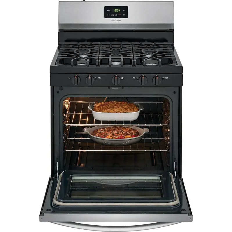 Stainless Steel Freestanding Gas Range – 30" Wide, 5-Burner Configuration by Frigidaire