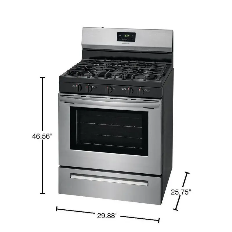 Stainless Steel Freestanding Gas Range – 30" Wide, 5-Burner Configuration by Frigidaire