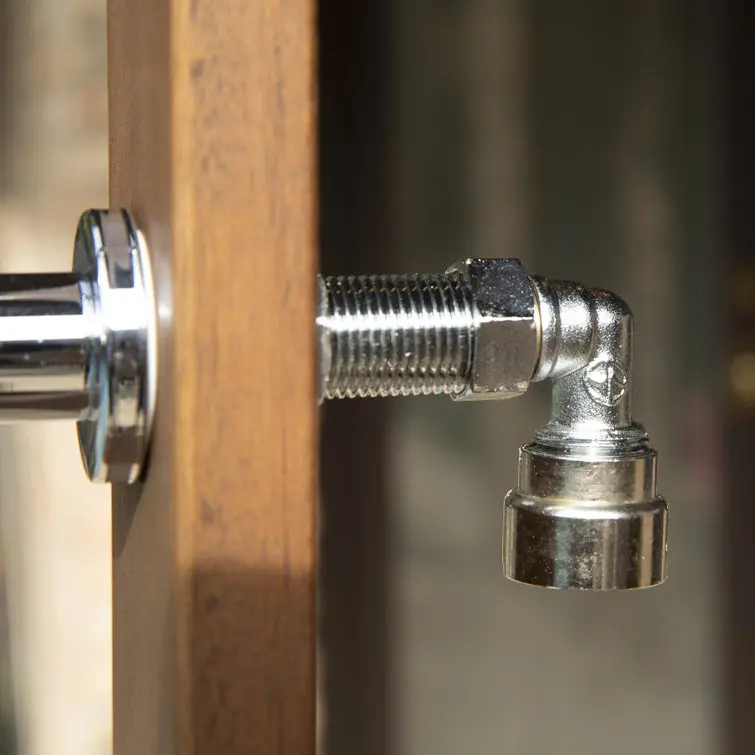 Stainless Steel Freestanding Outdoor Shower – Tall 94.5" Model with Integrated Duckboard Flooring