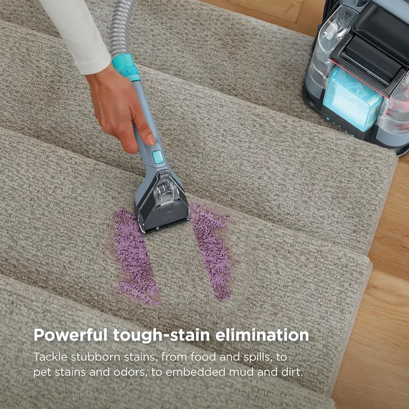 StainStriker PX202BRN Portable Carpet and Upholstery Cleaner – Nordic Blue Unit with XL Tool Kit & Full-Size Cleaning Solution 2