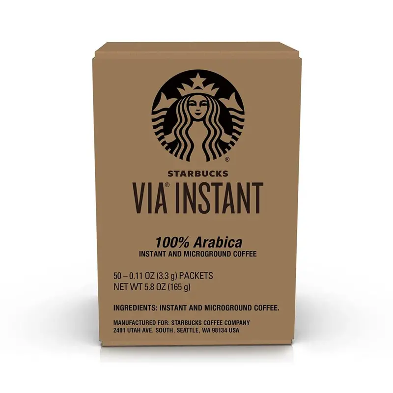 Starbucks VIA Instant Italian Roast Decaf – Rich Dark Roast Arabica, 50 Individually Wrapped Single-Serve Packets