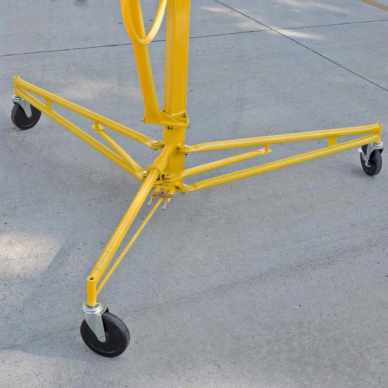 Stark USA 65044 Rolling Drywall Lift – Heavy-Duty 11-Foot Sheetrock Hoist Jack in Bright Yellow for Efficient Wall Installation