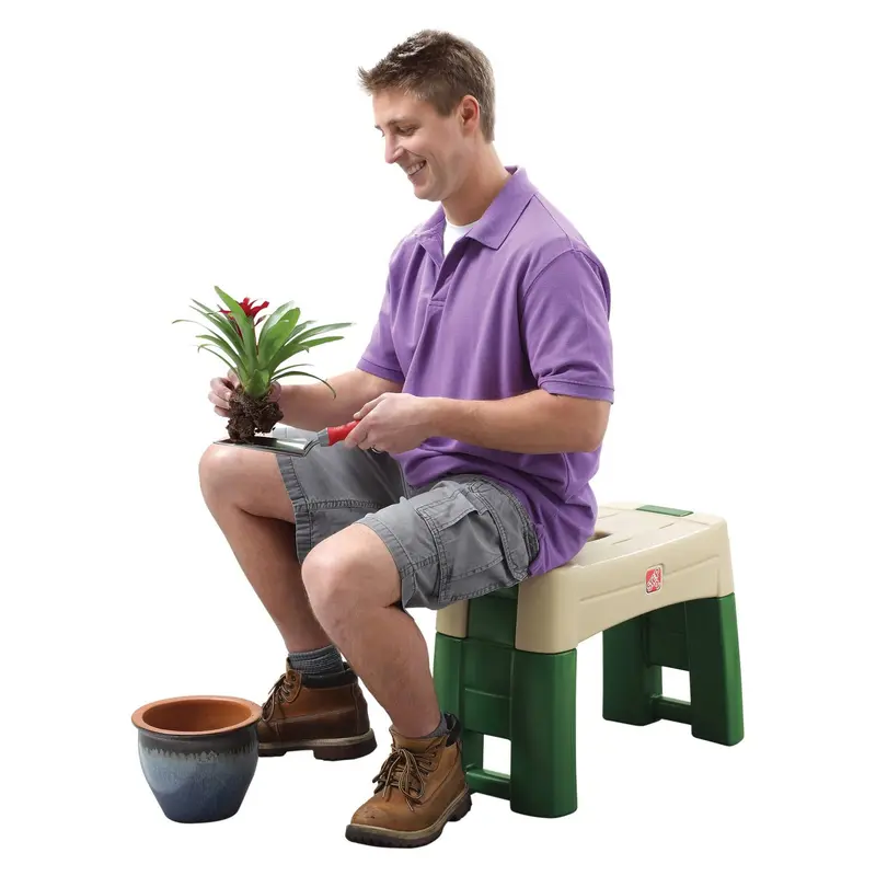 Step2 Garden Kneeler & Seat – Dual-Use Outdoor Tool with Padded Cushioned Surface for Comfortable Gardening (Green)