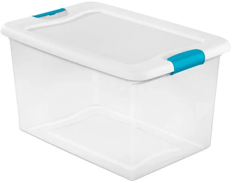 Sterilite 64-Quart Clear Storage Totes with Lids – Set of Six Heavy-Duty Stackable Bins