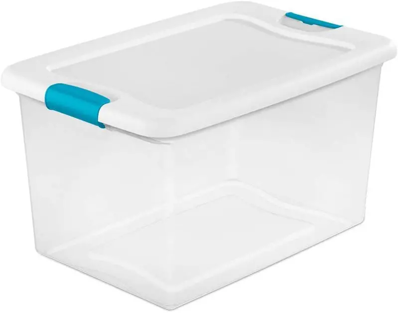 Sterilite 64-Quart Clear Storage Totes with Lids – Set of Six Heavy-Duty Stackable Bins