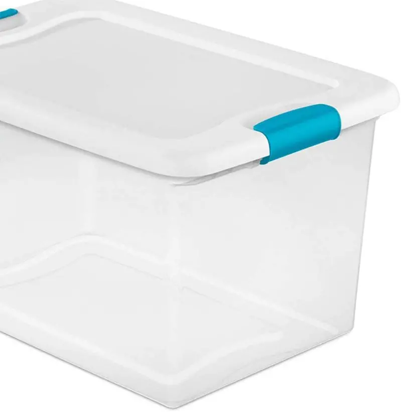 Sterilite 64-Quart Clear Storage Totes with Lids – Set of Six Heavy-Duty Stackable Bins