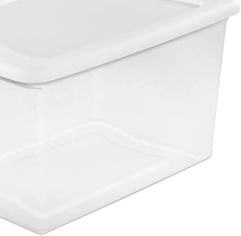 Sterilite 64-Quart Clear Storage Totes with Lids – Set of Six Heavy-Duty Stackable Bins