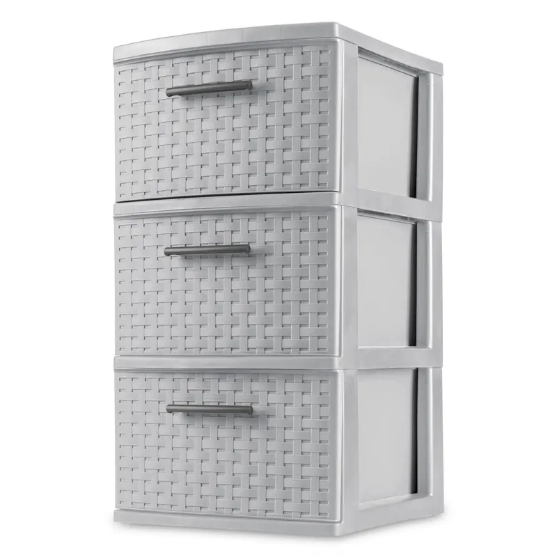Sterilite Cement-Weave 3-Drawer Vertical Storage Organizer