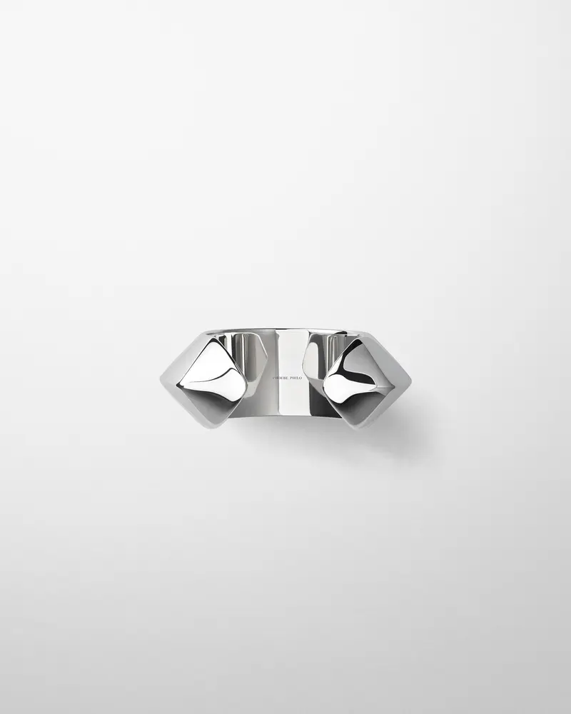 Sterling Silver Orb Cuff Bracelet With Polished Finish 2