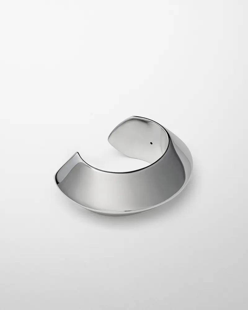 Sterling Silver Orb Cuff Bracelet With Polished Finish