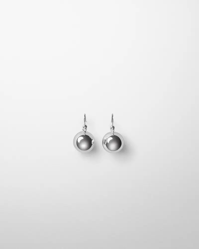 Sterling Silver Sphere Drop Earrings