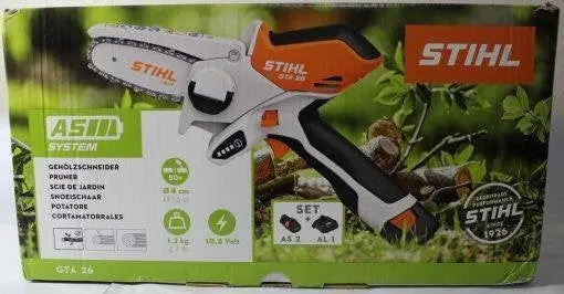 STIHL GTA 26 Cordless Pruning Chainsaw – Includes Rechargeable Battery, Charger, and Protective Carrying Case