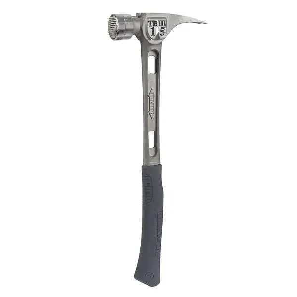 Stiletto TB3MC Titanium Framing Hammer – 15 oz, Precision-Milled Face, Contoured Non-Slip Grip