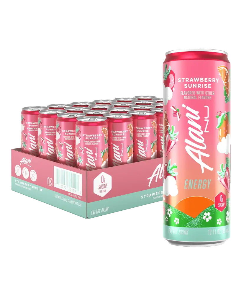 Strawberry Sunrise Energy Drink – Crisp, Fruity Refreshment, 12 fl oz Cans, 24-Count