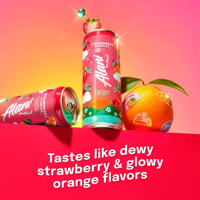 Strawberry Sunrise Energy Drink – Crisp, Fruity Refreshment, 12 fl oz Cans, 24-Count