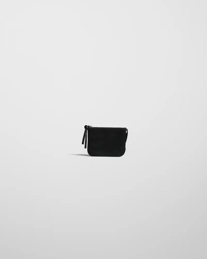 Structured Pocket Gig Bag In Black Suede Leather